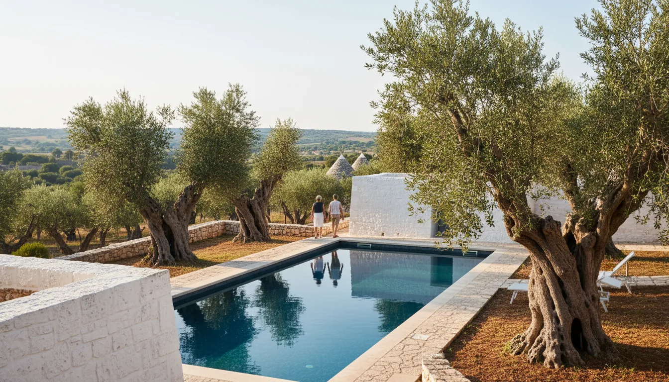Piscina immersa nell'uliveto
