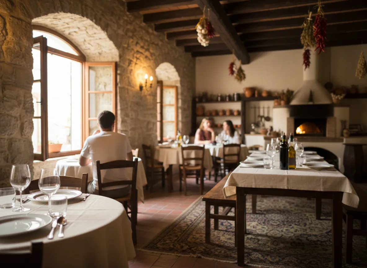Sala interna della trattoria